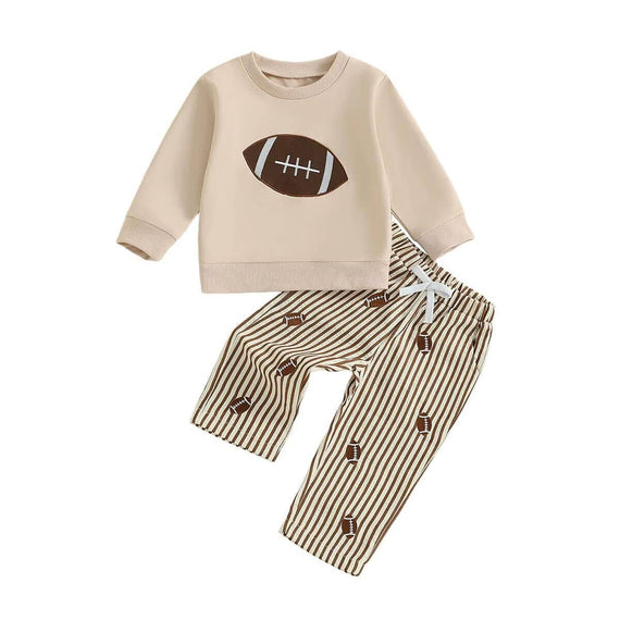 Long Sleeve Football Striped Toddler Set