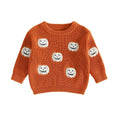 Halloween Pumpkin Knit Toddler Sweater Sweater The Trendy Toddlers 