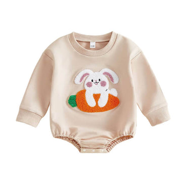 Long Sleeve Carrot Bunny Baby Bodysuit Bodysuit The Trendy Toddlers 