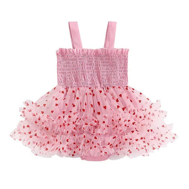 Valentine's Day Tulle Baby Romper