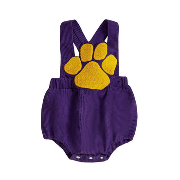 Sleeveless Claw Corduroy Baby Romper