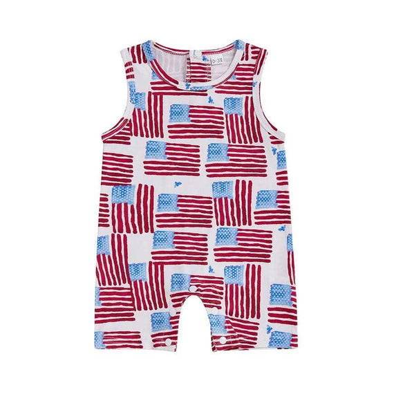 Sleeveless 4th of July Baby Jumpsuit