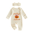 Long Sleeve My First Halloween Baby Jumpsuit Jumpsuit The Trendy Toddlers Beige 0-3 M 