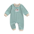 Long Sleeve Striped Puppy Baby Jumpsuit