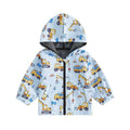 Construction Trucks Zipper Hooded Toddler Jacket