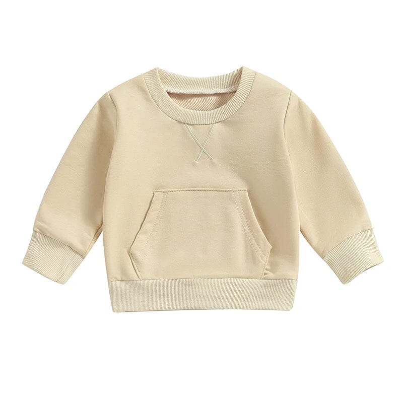 Solid Toddler Sweatshirt Beige 9-12 M 