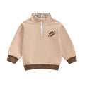 Long Sleeve Beige Football Toddler Sweatshirt