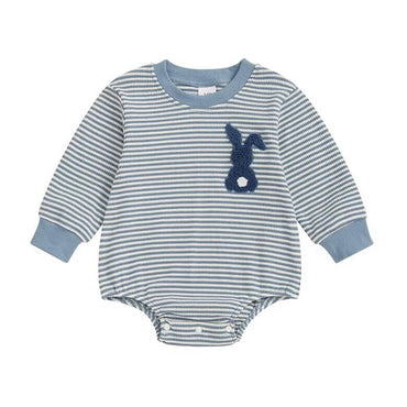 Long Sleeve Striped Bunny Baby Bodysuit