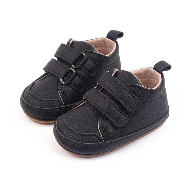 Solid Velcro Baby Sneakers Shoes The Trendy Toddlers Black 1 