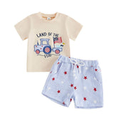 Short Sleeve Land Of The Free Baby Set