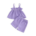 Sleeveless Lilac Ruffled Baby Set
