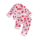 Long Sleeve Pink Christmas Toddler Pajama Set