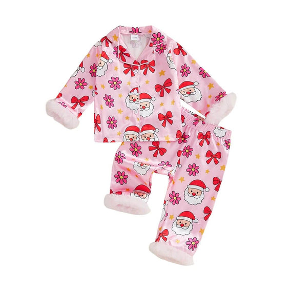Long Sleeve Pink Christmas Toddler Pajama Set