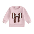 Football Bow Baby Sweatshirt Pink 3-6 M