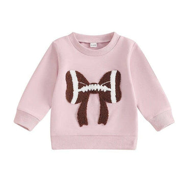 Football Bow Baby Sweatshirt Pink 3-6 M