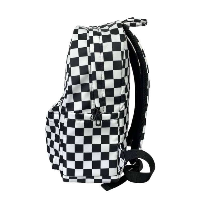 Full Size Black & White Checkered Backpack