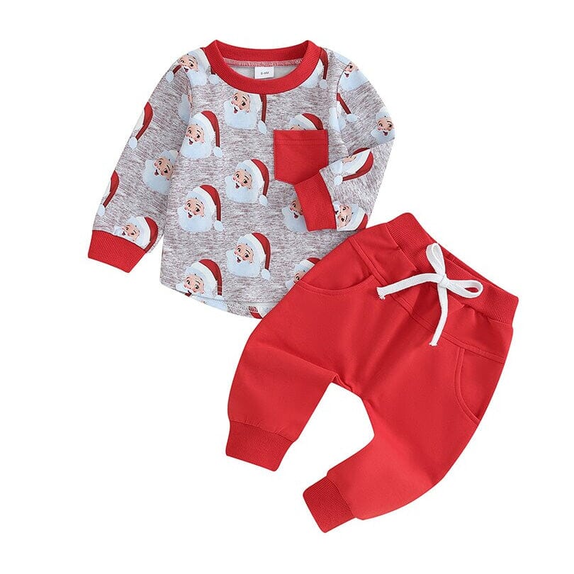 Santa Red Pants Baby Set   