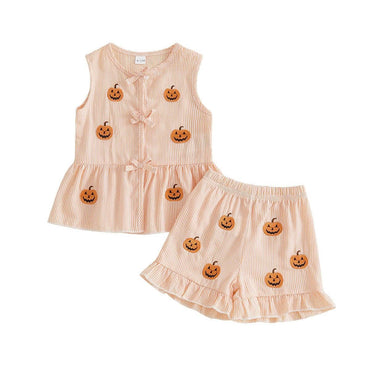 Sleeveless Halloween Striped Toddler Set