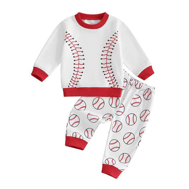 Long Sleeve Baseball Baby Set   