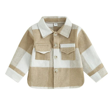 Plaid Collar Toddler Jacket   