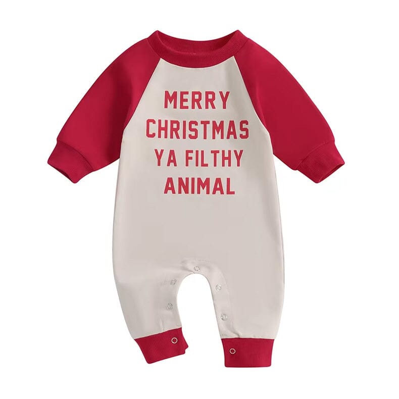 Unisex Baby Merry Christmas Ya Filthy Animal Jumpsuit The Trendy Toddlers