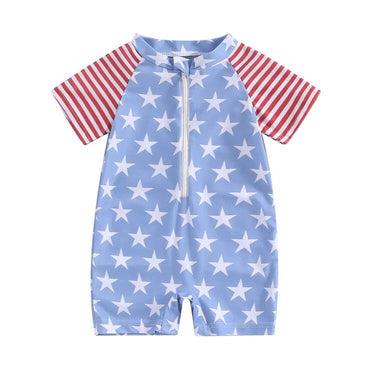 Short Sleeve American Baby Swimsuit   