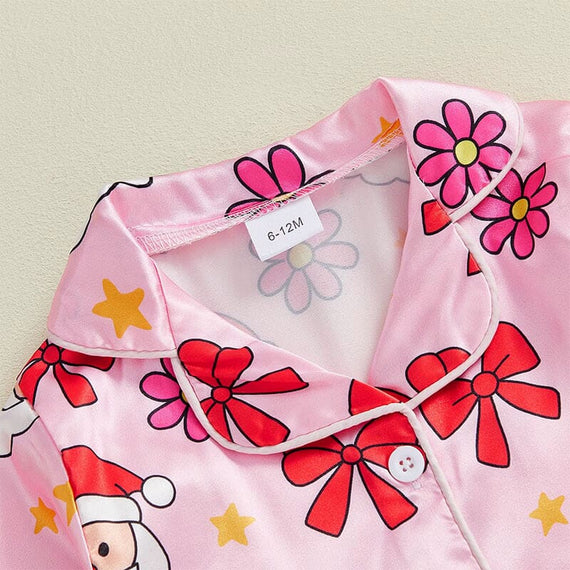 Long Sleeve Pink Christmas Toddler Pajama Set