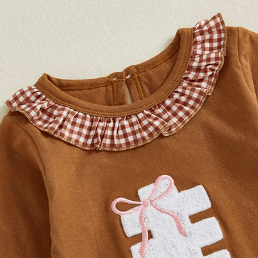 Long Sleeve Game Day Ruffled Baby Jumpsuit