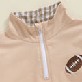 Long Sleeve Beige Football Toddler Sweatshirt