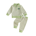 Long Sleeve Collar Striped Toddler Set