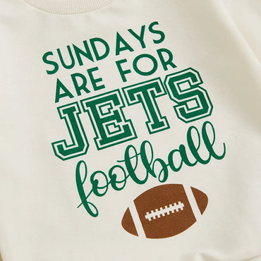 Long Sleeve Jets Football Baby Set