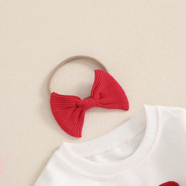 Long Sleeve Bow Flared Pants Baby Set