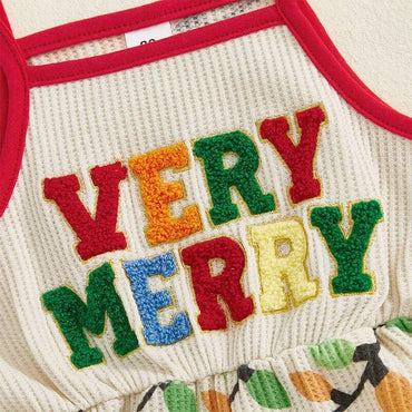 Tie Shoulder Very Merry Toddler Romper