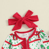 Long Sleeve Ruffled Zipper Baby Jumpsuit