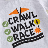 Short Sleeve Crawl Walk Race Baby Set