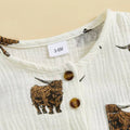 Short Sleeve Highland Cow Baby Romper Rompers The Trendy Toddlers 