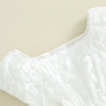 Puff Sleeve White Lace Baby Dress   