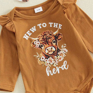 New To The Herd Floral Flared Baby Set