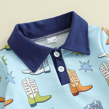 Long Sleeve Western Collar Toddler Set