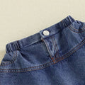 Double Layered Ruffles Denim Toddler Skirt