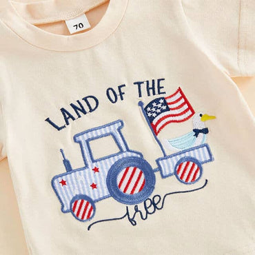 Short Sleeve Land Of The Free Baby Set
