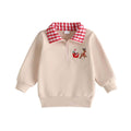 Christmas Half-Zip Toddler Sweatshirt sweatshirt The Trendy Toddlers Beige 9-12 M 