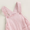Sleeveless Pink Linen Baby Jumpsuit Jumpsuit The Trendy Toddlers 