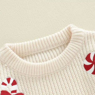 Christmas Candy Knit Toddler Sweater