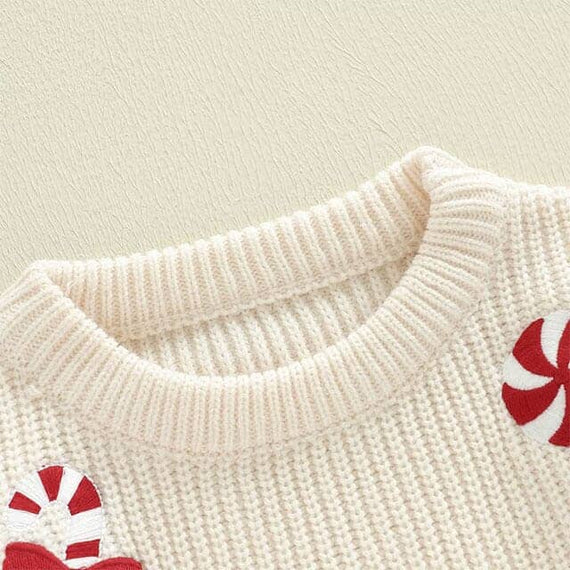 Christmas Candy Knit Toddler Sweater