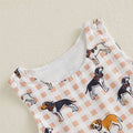 Sleeveless Dog Checkered Baby Romper Rompers The Trendy Toddlers 