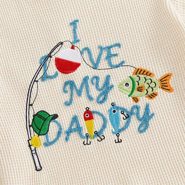 I Love My Daddy Waffle Fishing Baby Set