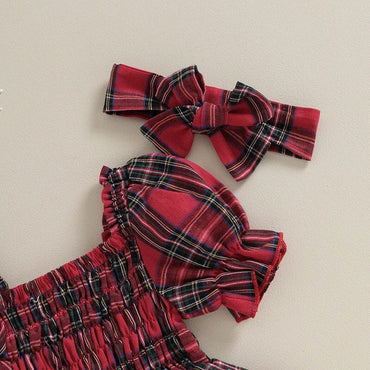 Christmas Plaid Baby Romper   