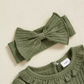 Long Sleeve Green Collar Baby Romper