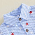 Short Sleeve USA Gentleman Striped Toddler Set
